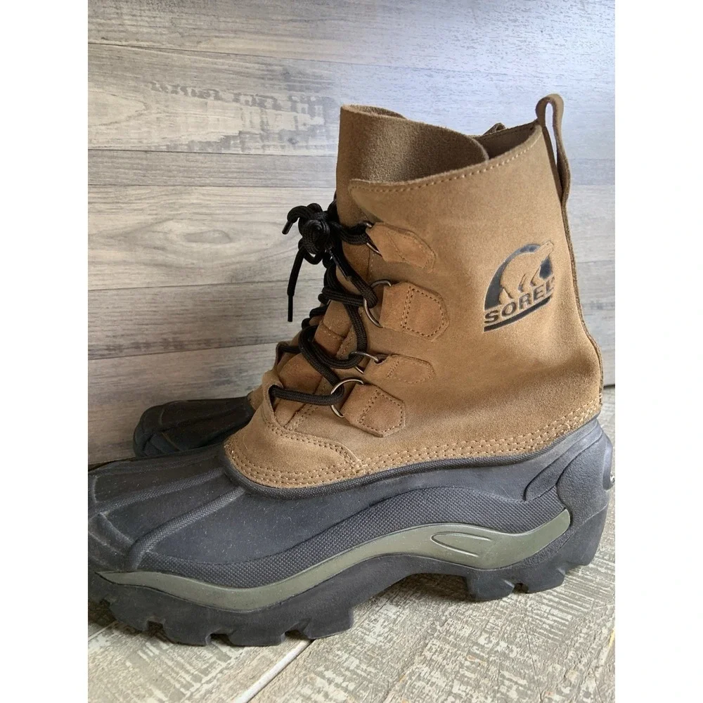 Sorel Boots Men's Size 8 CHILANKO‎ Badger Winter Suede Lace Up Rubber Toe Brown